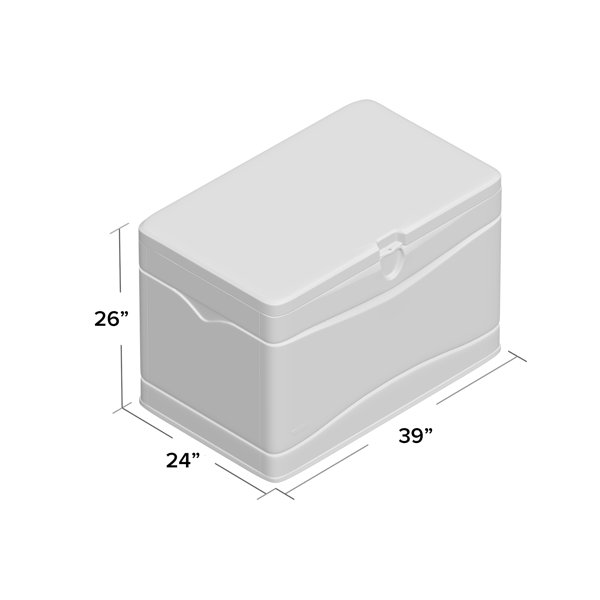 Lifetime 80 Gallons Gallon Water Resistant Plastic Lockable Deck Box in Desert Sand & Reviews